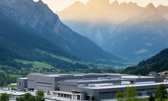 Stabilimento industriale tra le montagne della Carnia in Friuli Venezia Giulia